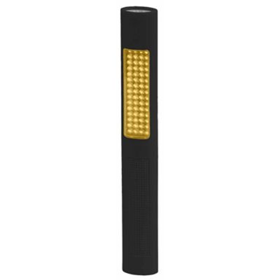 Bayco LED Flashlight w/ Amber Safety Light Feature, Slim Design, Black Body, uses (4) AA Batteries