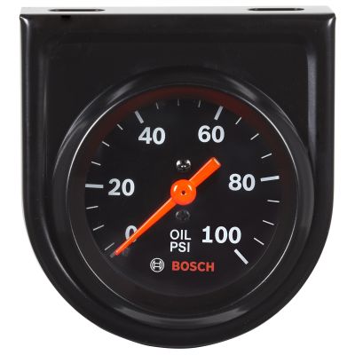 2" Mechanical Oil Pressure Gauge, Black Face