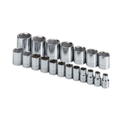19 Piece 1/2" Drive 6 Point SAE Socket Set