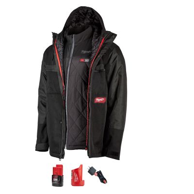 255B-21 M12 Heated AXIS Layering System With Gridiron Workshell 2.0Ah Kit, Size 3XL, Black