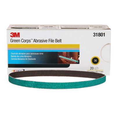 Green Corps Flie Belt 1/2" x 18" 36 Grit 20/Box