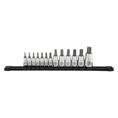 1/4", 3/8" and 1/2" Drive 13 Piece Chrome Star Bit Socket Set