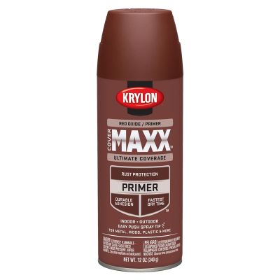 Krylon Covermaxx Primer; Red Oxide Primer; 12 oz. Aerosol