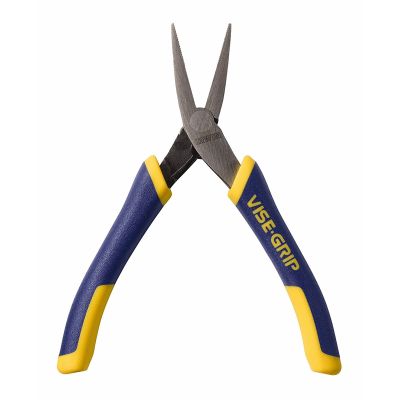 Vise-Grip Flat Nose Pliers, 5-1/4 in. Long, Spring Loaded, No Wire Cutter, Molded Grips