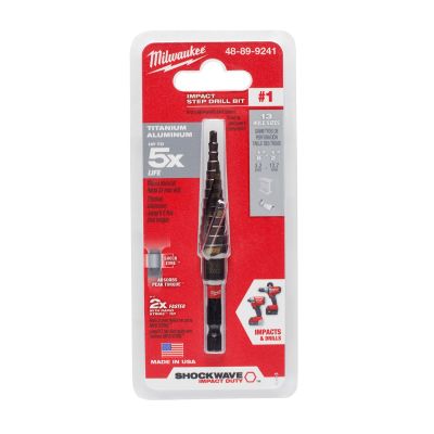 Milwaukee 1-1/8 in. - 1/2 in. Impact Step Drill Bit, Shockwave