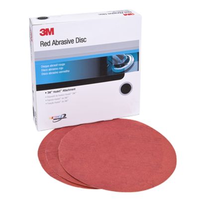 3M Red Abrasive Hookit Disc, 6", P100 Grit, 50 Per Box