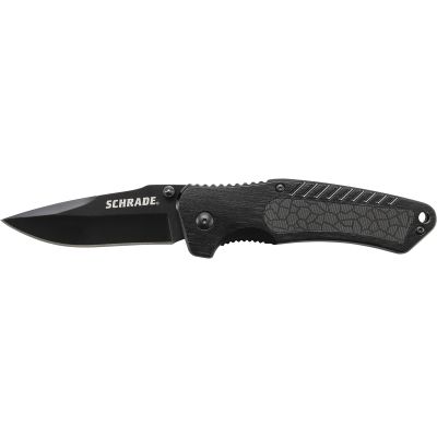 Schrade Liner Lock Folding Knife Drop Point Blade Aluminum Handle