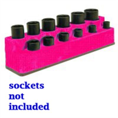 3/8 in. Drive 12 Hole Hot Pink Impact Socket Holder