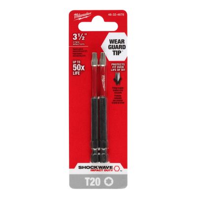 SHOCKWAVE Impact Duty? 3-1/2" T20 Bit 2PK