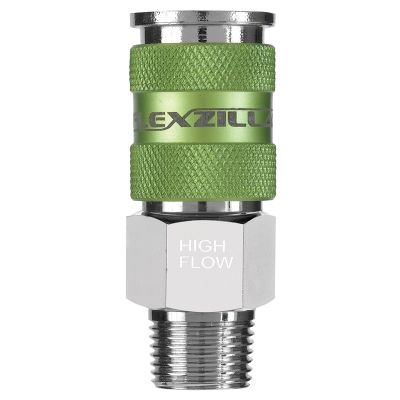 Flexzilla Pro High Flow Coupler, 3/8" MNPT, 1/4" Body