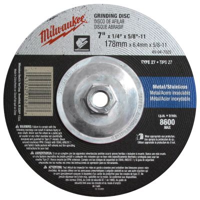 7" x 1/4" x 5/8-11" Grinding Wheel (Type 27)