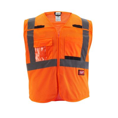 MLW48-73-5125 image(0) - Class 2 Breakaway High Visibility Orange Mesh Safety Vest - S/M