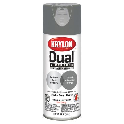 Krylon Dual Superbond Paint+Primer; Gloss Smoke Gray; 12 oz. Aerosol
