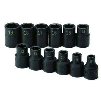 12 pc. 1/2" Drive 6-Point Std Metric Impact Socket Set