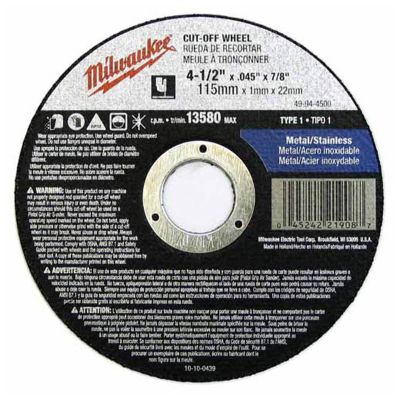 MLW49-94-5000 image(0) - 5" x .045" x 7/8" Cut-Off Wheel (Type 1)