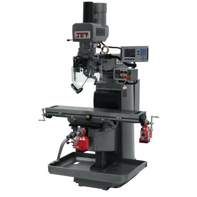 JET JTM-1050EVS2/230 Mill w/ Acu-Rite 200S DRO w/ X and Y-Axis Powerfeeds and Air Powered Drawbar