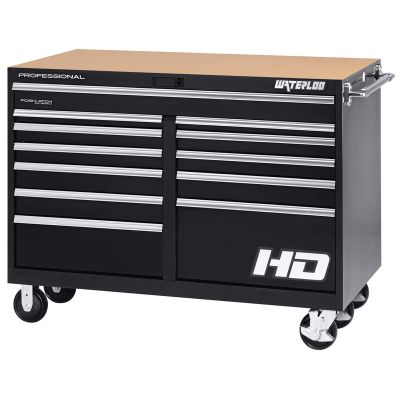 56" Professional HD Series 12-Drawer Cabinet in Black Finish