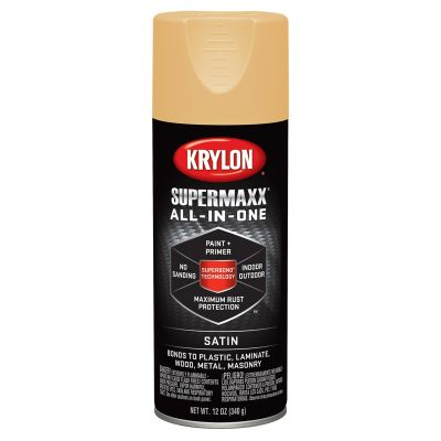Krylon Supermaxx Paint+Primer; Satin Tuscan Gold; 12 oz. Aerosol