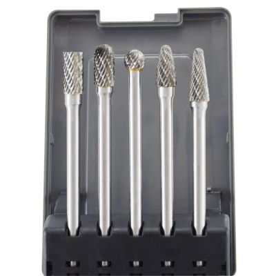 AST2185 image(0) - 5pc Long Double Cut Carbide Burr Set 4.5"