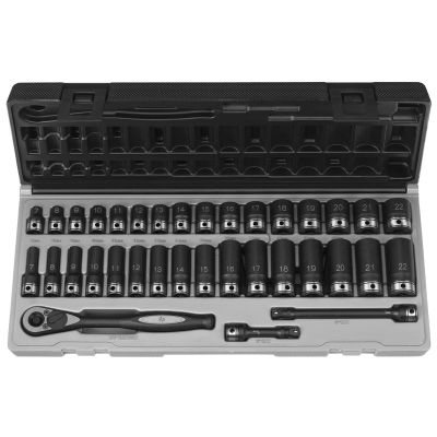 GRE81635MRD image(0) - 3/8" Dr. 35pc Metric Std & Deep Duo-Socket Set - 6