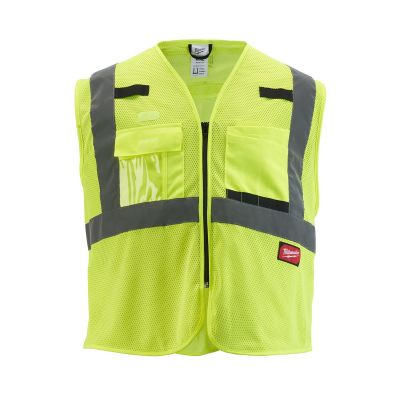 MLW48-73-5111 image(0) - Class 2 High Visibility Yellow Mesh Safety Vest - S/M