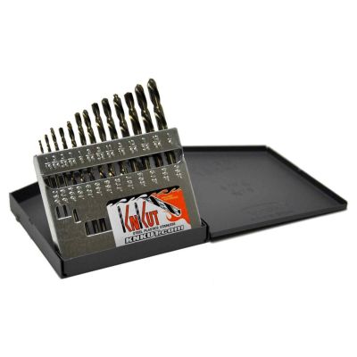 KNK13KK6 image(0) - KnKut 13 Piece Left Hand Jobber Length Drill Bit Set 1/16"-1/4" by 64ths
