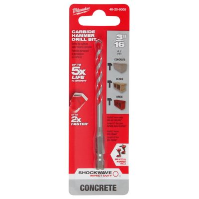 MLW48-20-9005 image(0) - 3/16" x 2" x 4" SHOCKWAVE™ Carbide Hammer Drill Bit