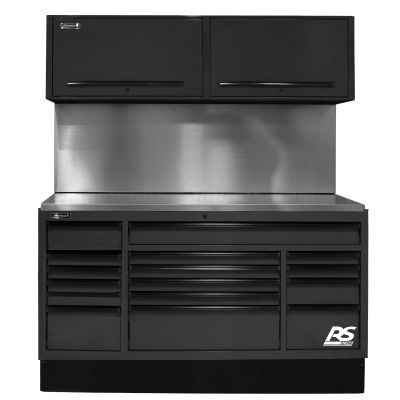 72 in. CTS Centralized Tool Storage with Solid Back Splash Set, Black