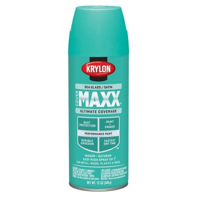 Krylon Covermaxx Paint+Primer; Satin Sea Glass; 12 oz. Aerosol