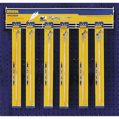 12 pc. 16" Extra Long Spade Bit Merchandiser
