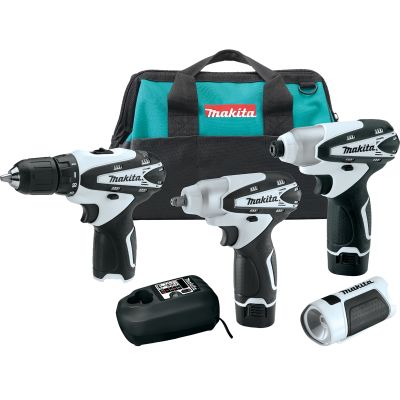 Makita 4-Piece 12V max Li-Ion Impact Tool Combo Kit with Flashlight and Tote Bag