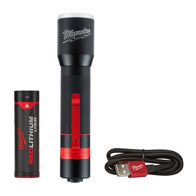 USB Rechargeable 700L Flashlight w/ (1) REDLITHIUM Battery Kit