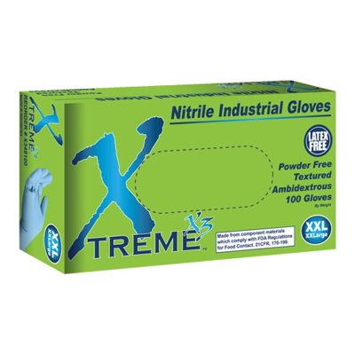 XXL Xtreme X3 Powder Free Textured Blue Nitrile