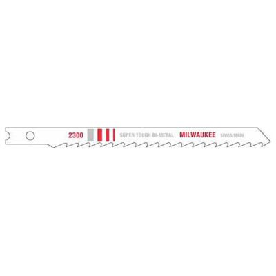 Milwaukee 4 in. Wood Cutting Jig Saw Blades, 6 TPI, Bi-Metal, U-Shank, (5-Pack)