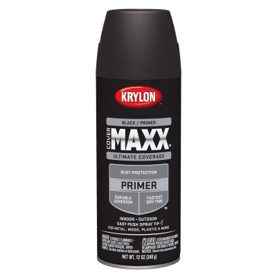Krylon Covermaxx Primer; Black Primer; 12 oz. Aerosol