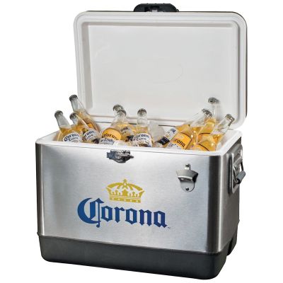 Koolatron 54-Quart Stainless Steel Corona Ice Chest, Food and Beverage Cooler