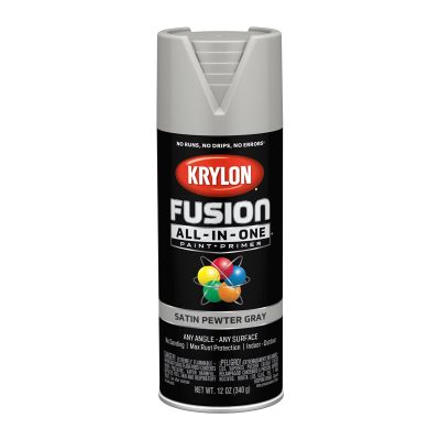 Krylon Fusion All-In-One Paint + Primer, Satin Pewter Gray
