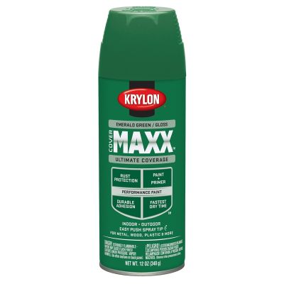 Krylon Covermaxx Paint+Primer; Gloss Emerald Green; 12 oz. Aerosol