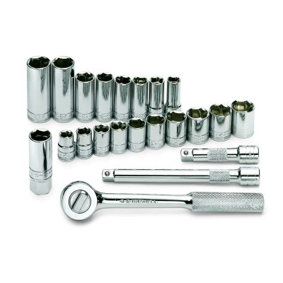 22 pc. 3/8" Drive 6Pt Std & Deep Metric Chrome Socket Set
