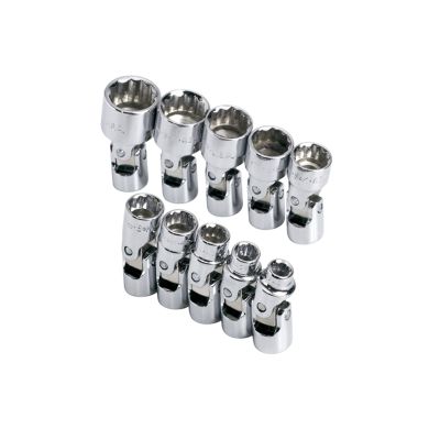 10 Piece 1/4" Drive 12 Point Metric Flex Socket Set