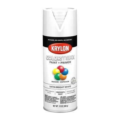 Krylon COLORmaxx Paint + Primer, Satin Bright White