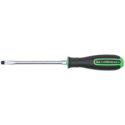 1/4 in.x4 in. Slotted Screwdriver with Hex Bolster (Green)