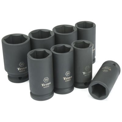 Titan 8-Piece 3/4 in. Drive Metric Deep Impact Socket Set