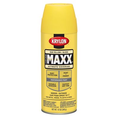 Krylon Covermaxx Paint+Primer; Gloss Sun Yellow; 12 oz. Aerosol