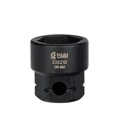 Sunex Tools 3/8 in. Drive 6-Point Low Profile Impact Socket w/ Hex Shank, 15 mm