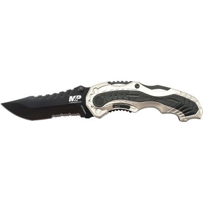 Smith & Wesson Military & Police M.A.G.I.C. Assisted Opening Liner Lock Folding Knife Partially Serrated Clip Point Blade Aluminum Handle