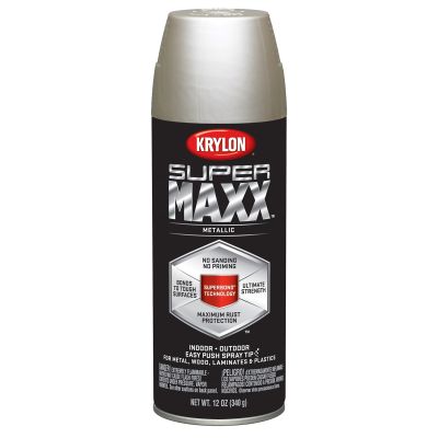 Krylon Supermaxx Paint+Primer; Metallic Satin Nickel; 12 oz. Aerosol