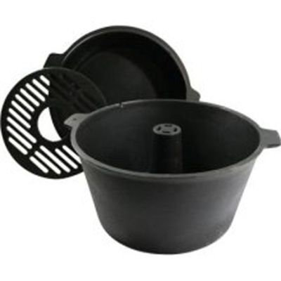 Cast Iron Roaster, 9.5 Qt Capacity, with Deep Dish Lid, Cast Iron Trivet and Heat Diffuser Plate