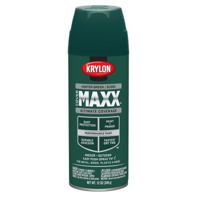 Krylon Covermaxx Paint+Primer; Gloss Hunter Green; 12 oz. Aerosol