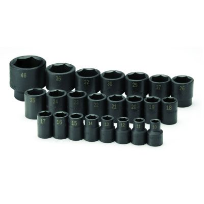 23 pc. 1/2" Drive 6-Point Std Metric Impact Socket Set